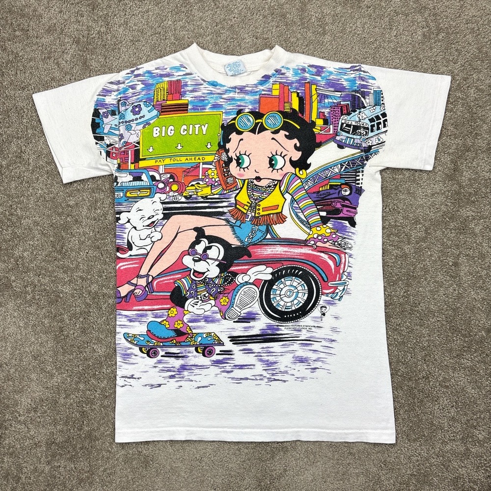 Vintage 1993 Betty Boop Big City Freeze AOP T Shirt Youth One Size Fits All